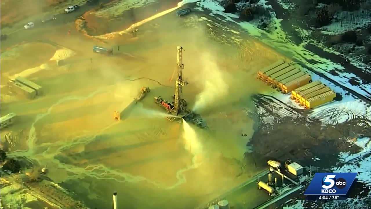 koco.com - Patrick Talbot - Grady County families evacuated after oil well blowout releases natural gas