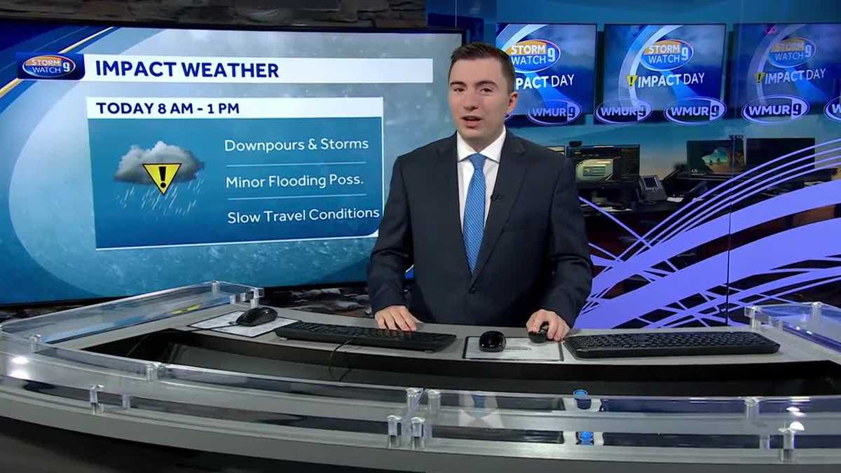 Video: Impact weather day with downpours and thunderstorms