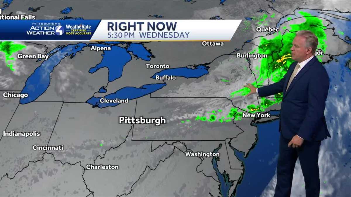 Mostly sunny and cooler Thursday