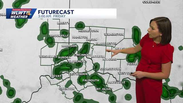 Spotty rain in Cincinnati tonight