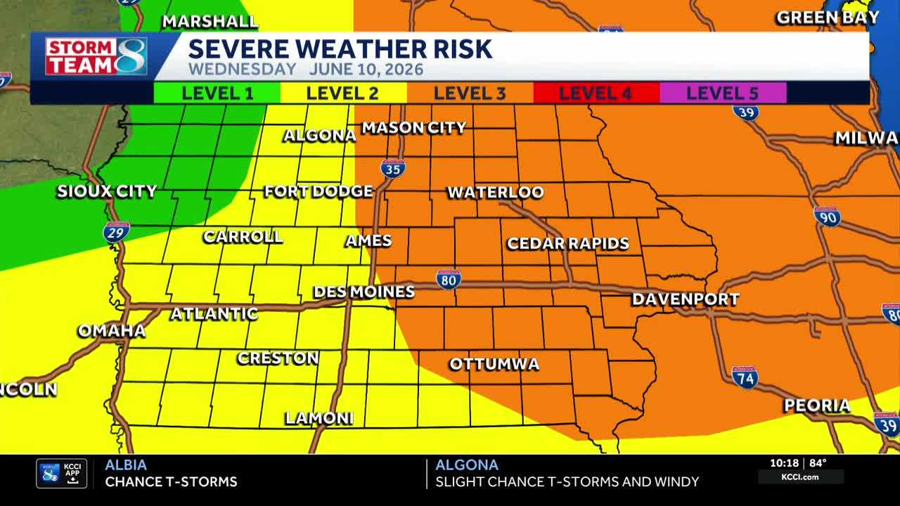 Iowa weather: Heat and humidity linger with storm potential Wednesday and Thursday