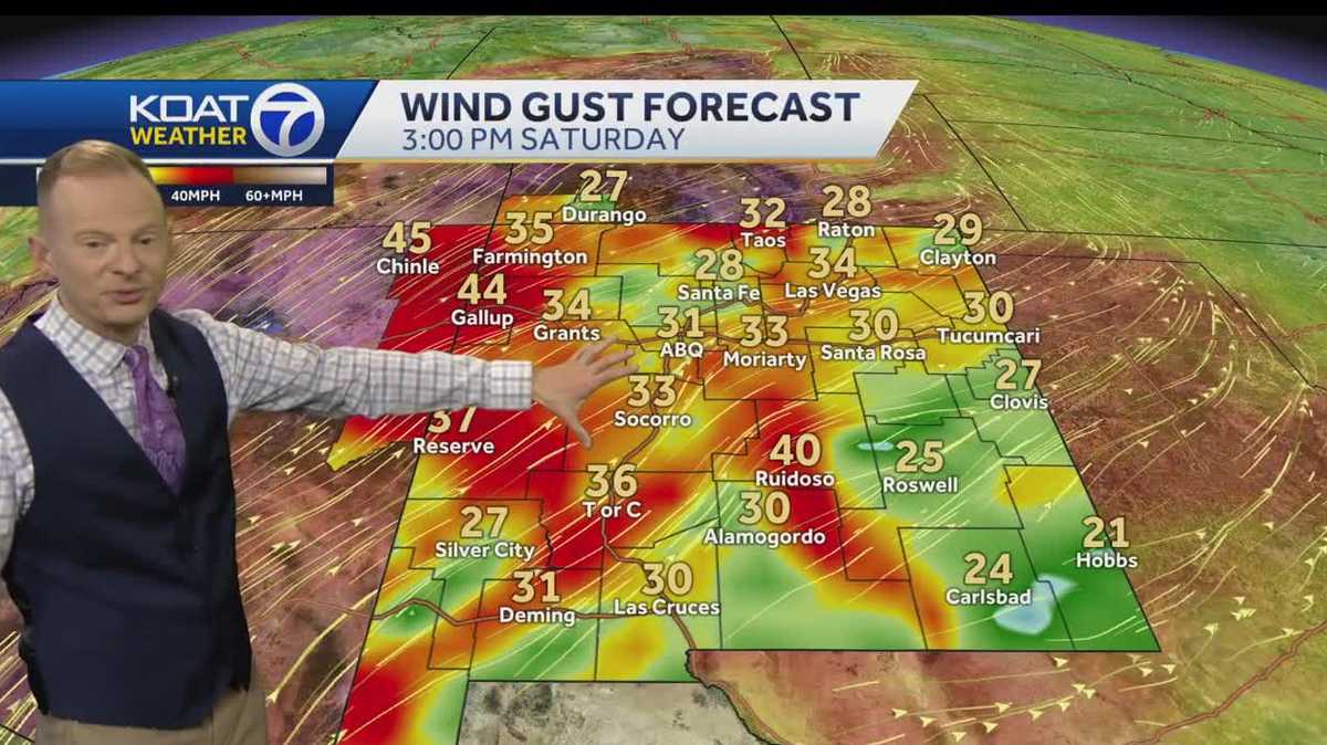 Strong gusty winds in New Mexico for Easter weekend