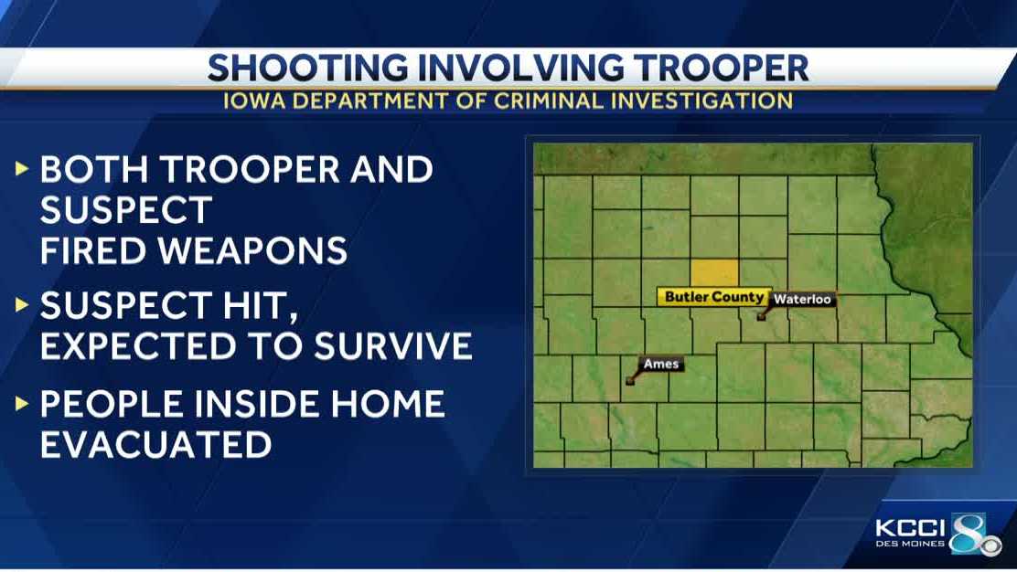 Iowa police shooting: Suspect hurt, trooper on leave after shooting ...