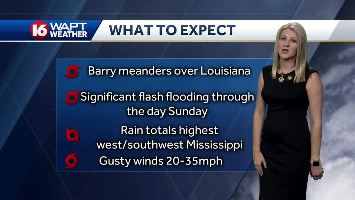 Forecast: Heavy rain from Barry ongoing