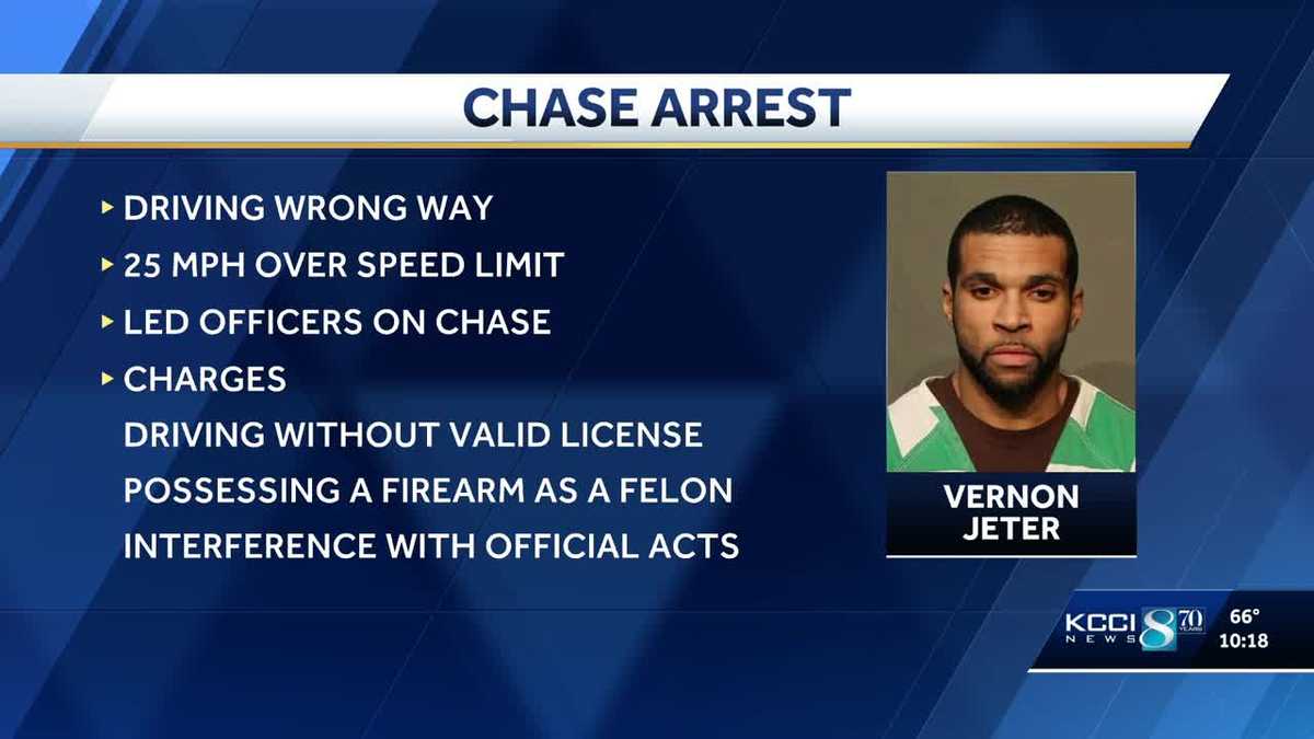 Iowa crime: Des Moines man charged after leading police on high-speed chase