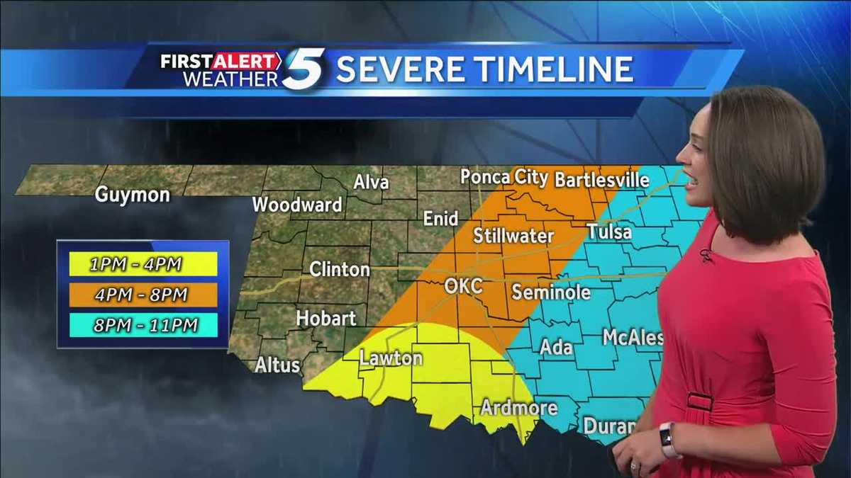 TIMELINE Severe storms possible Monday afternoon, evening in central Oklahoma