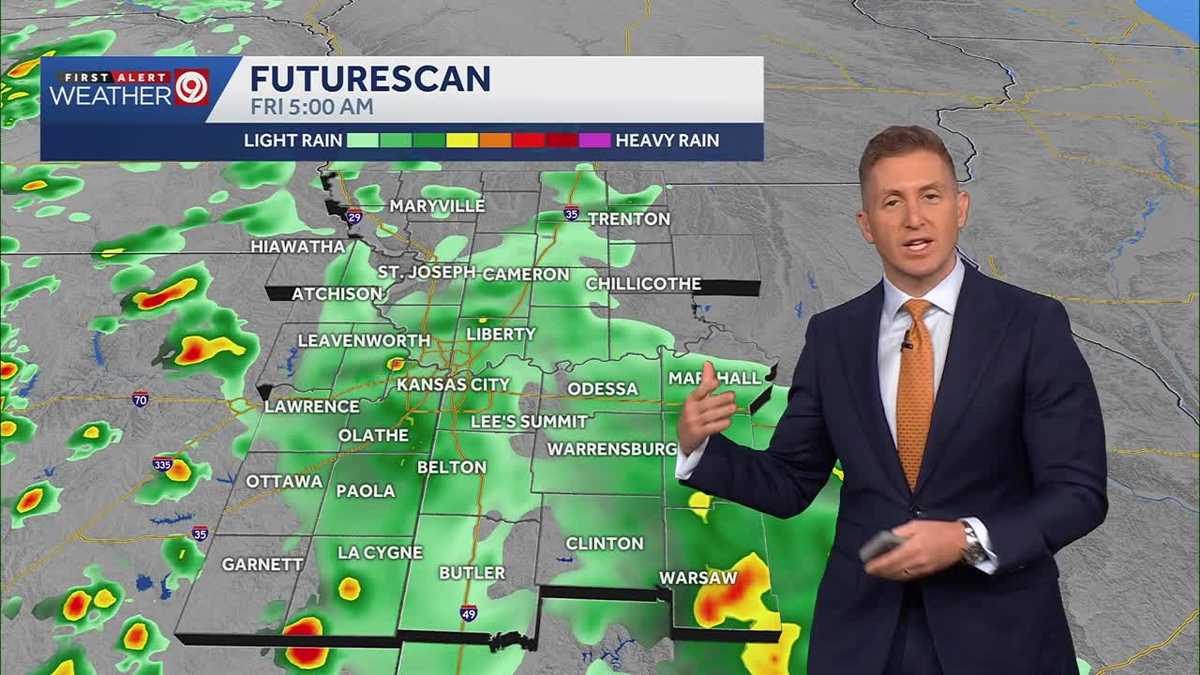 Light rain and scattered downpours could impact the morning drive in Kansas City
