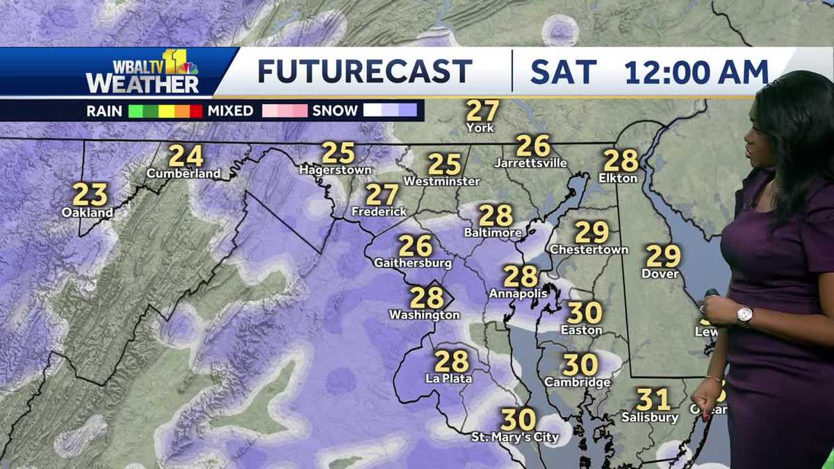 Light snow coming Friday night to Maryland