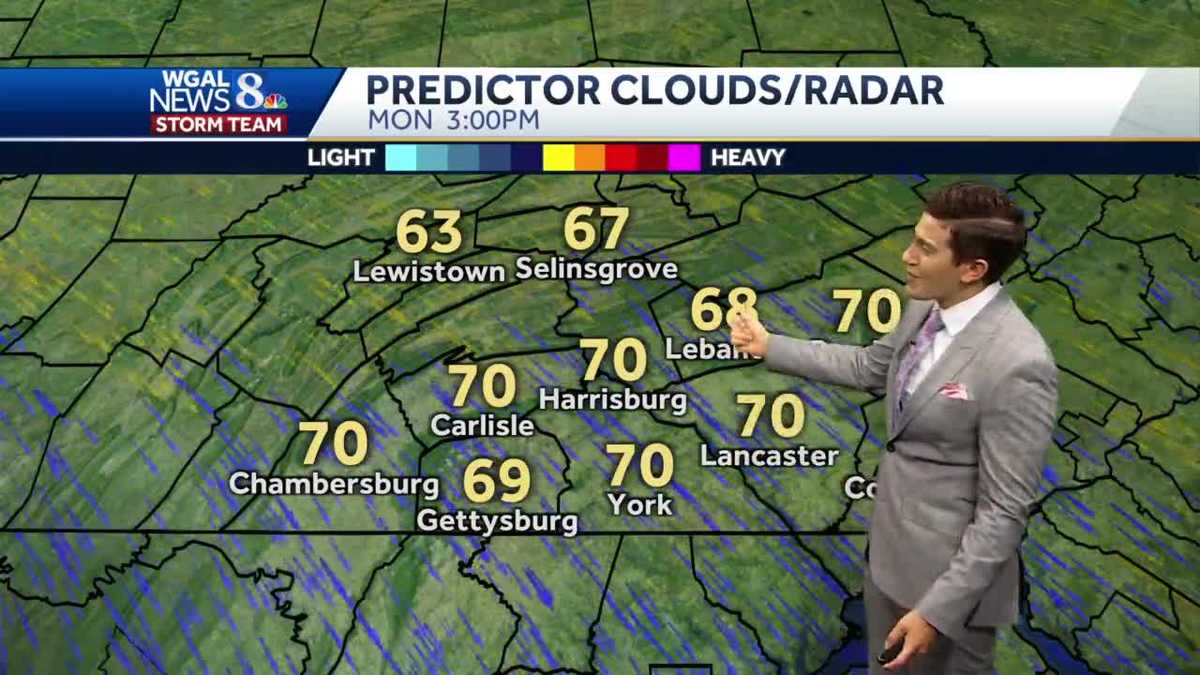 Big cool-down expected early in the week as trailing cold front swings in