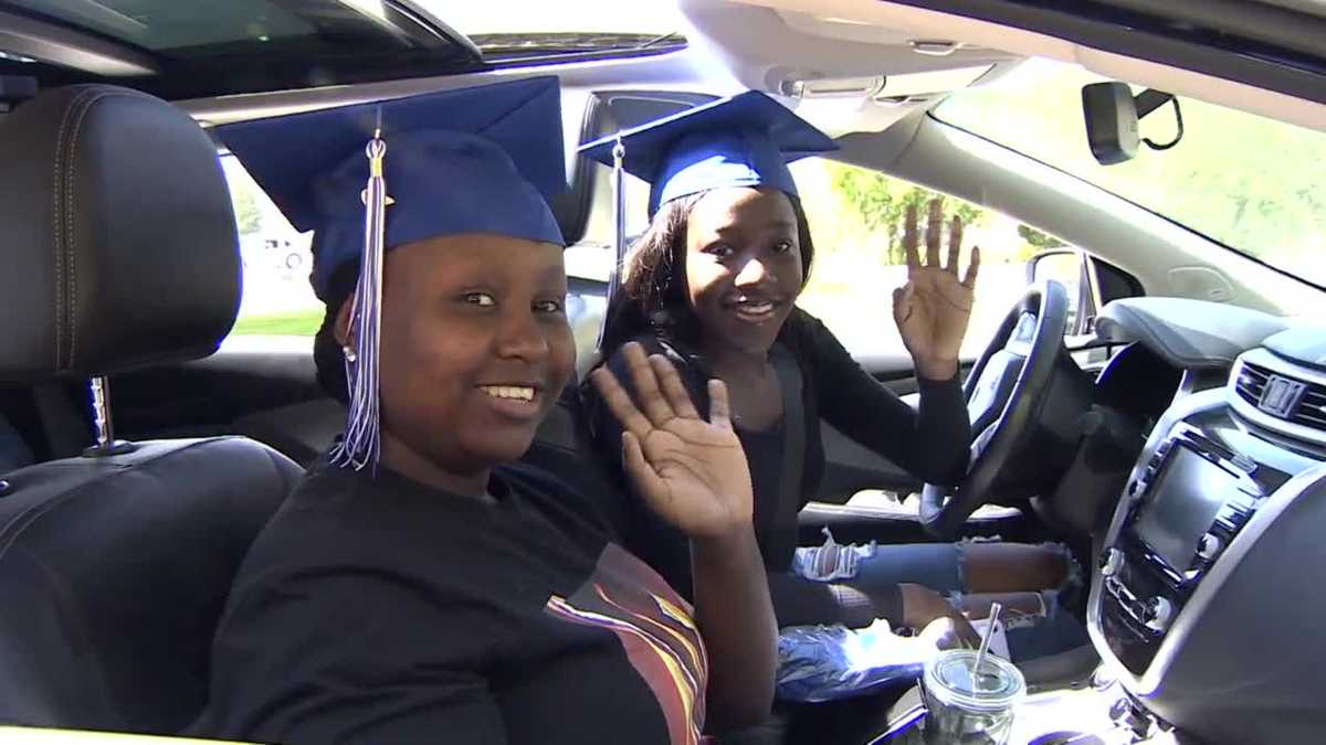 Worcester Technical High School celebrate graduation with a driveby