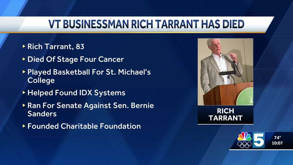 Vermont businessman and philanthropist Rich Tarrant dies at 83