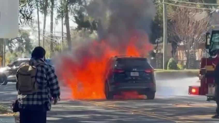 Hyundai SUV catches fire near Central Florida school, raises recall concerns