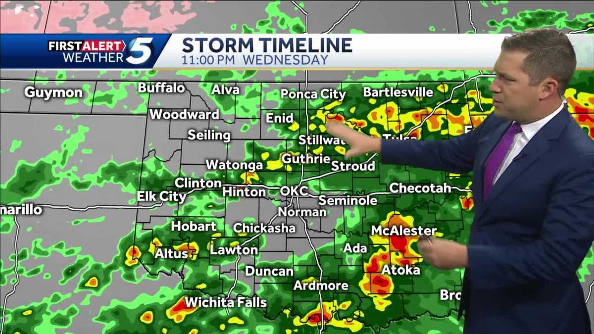 Timeline: Record rainfall, severe storms moving into Oklahoma