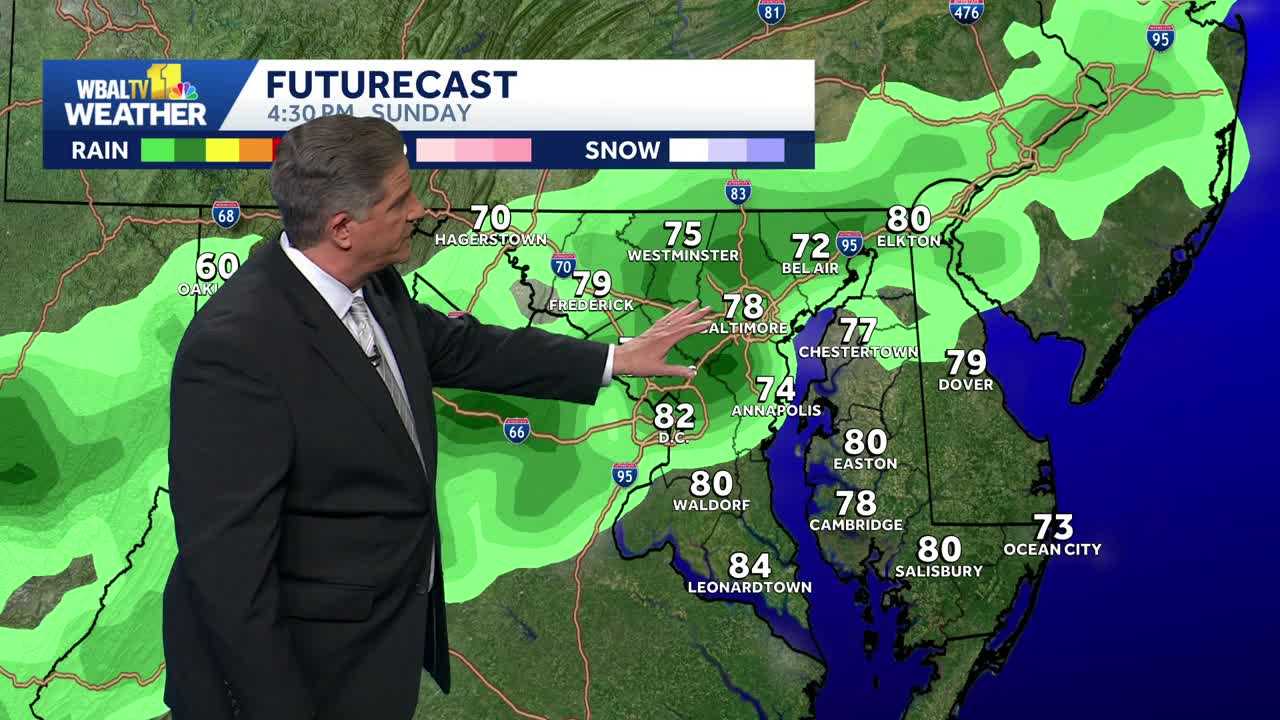 Warm with a chance for late day t-showers on Mother's day