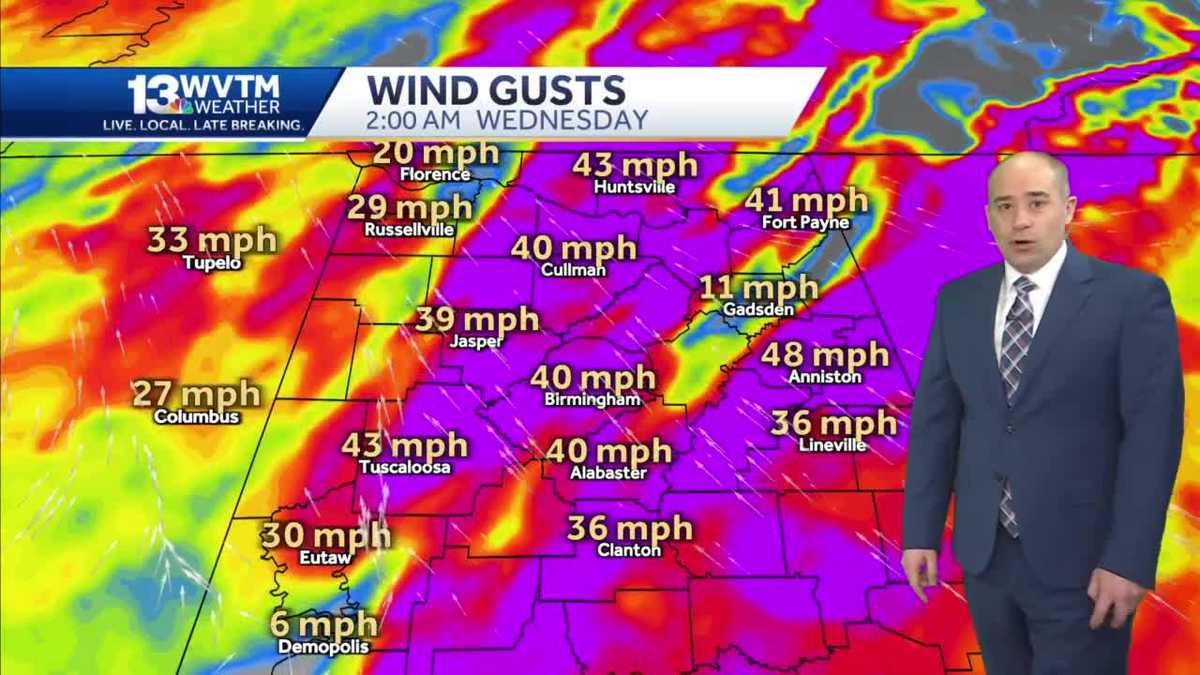 Severe Winds Impact Alabama wind, rain and storms overnight