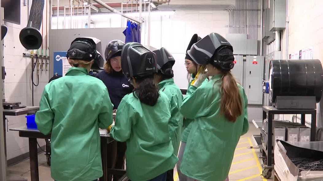 Middle school girls learn welding at STEM manufacturing camp