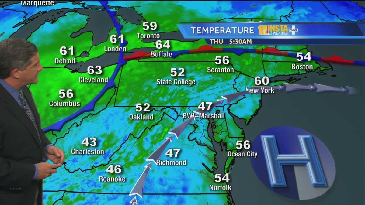 Sun, clouds, chance of showers Thursday