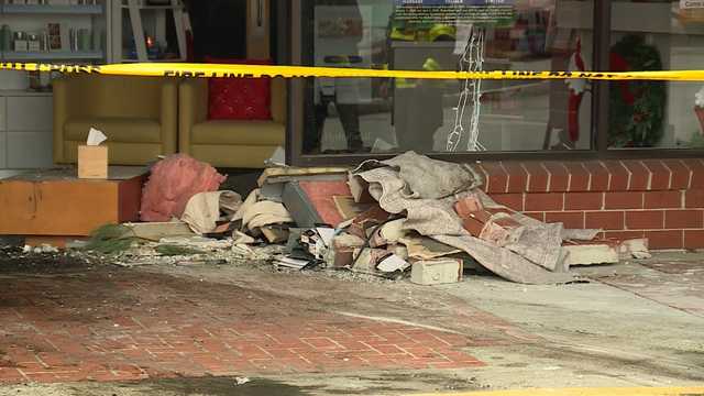 Car crashes into South Portland business, ends up in the lobby