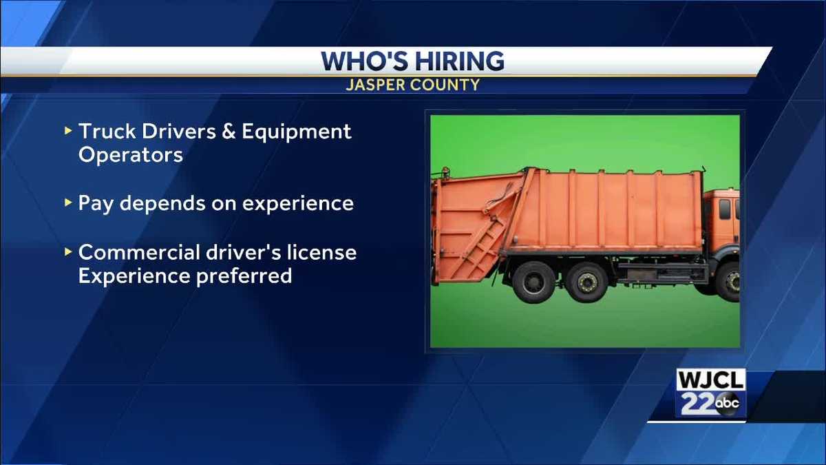 Jasper County hiring Truck Drivers and Equipment Operators