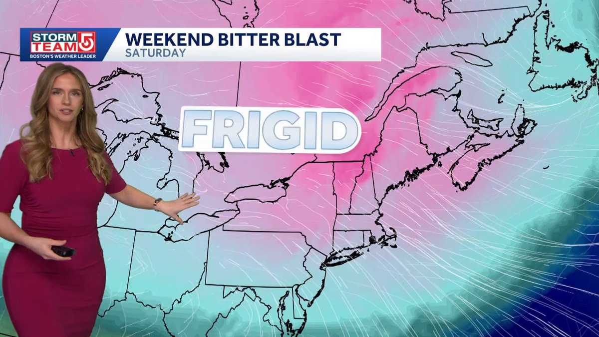Video: A few snow showers as cold blast arrives