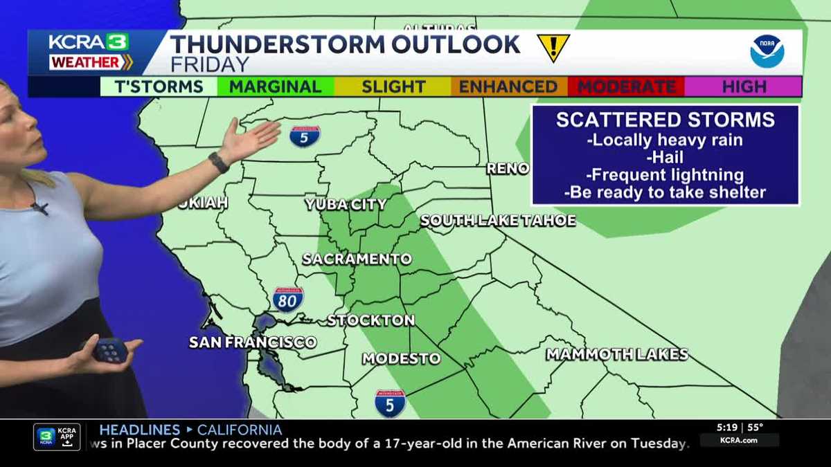 Impact days: Thunderstorms & Sierra Snow