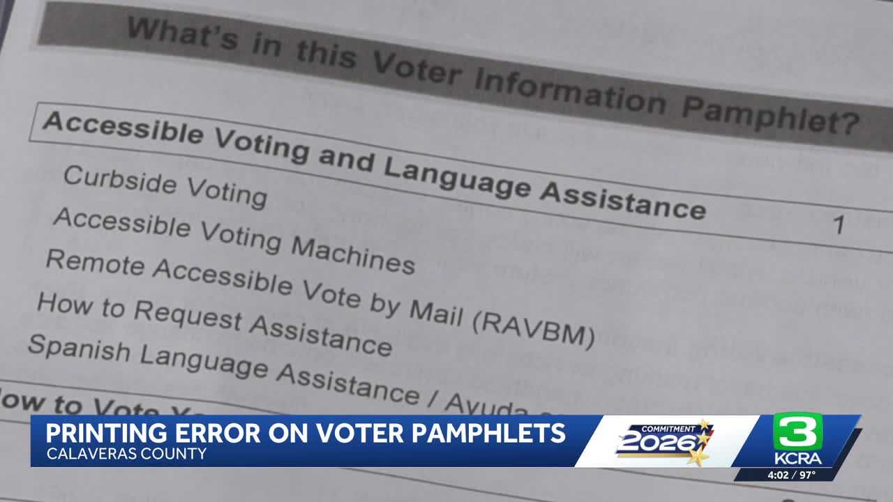 Calaveras County Elections Office identifies printing error on pamphlet sent to voters