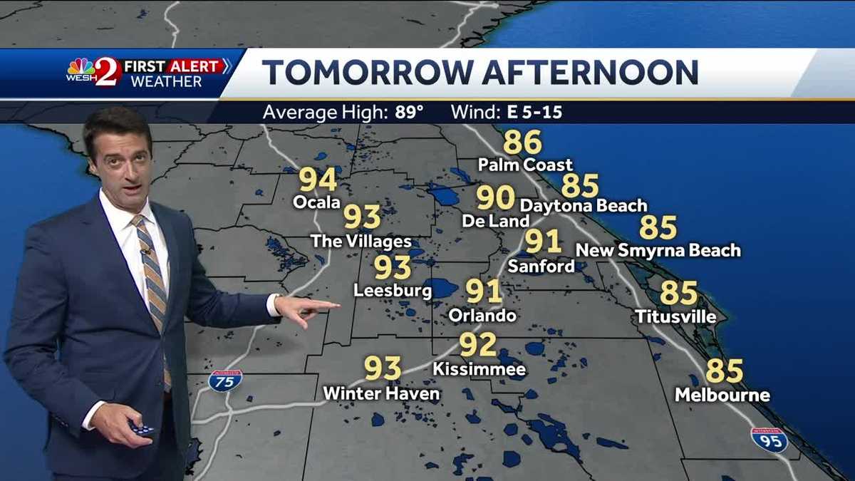 Temps in the 90s Friday