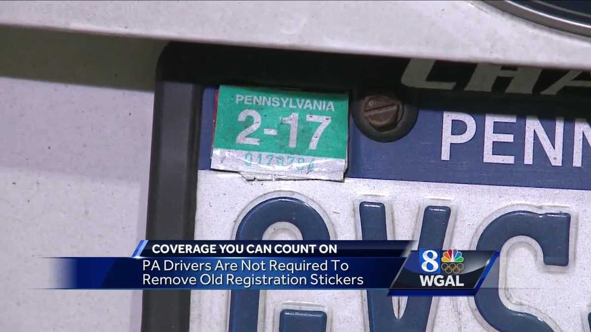 Are PA drivers required to remove old registration stickers?