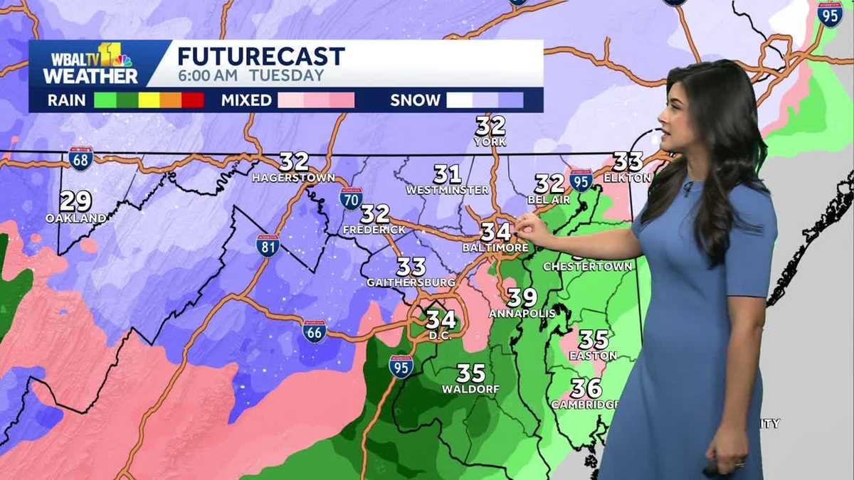 Dry start to week before wintry mix, rain return Tuesday