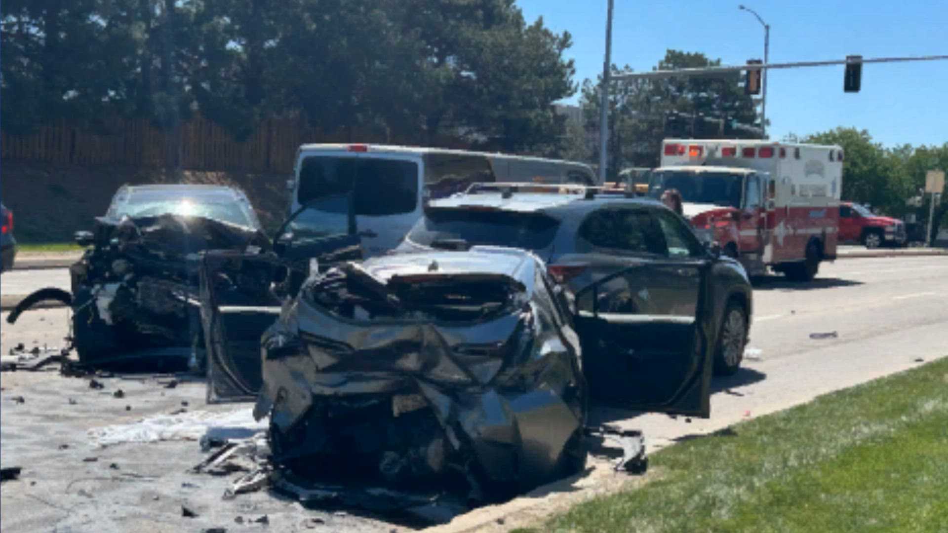 Two injured, one critically, in multi-vehicle crash