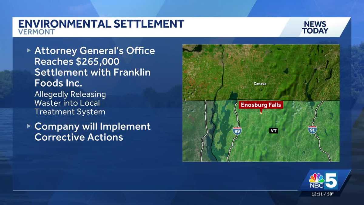 Vermont dairy company agrees to $265,000 settlement over alleged wastewater violations