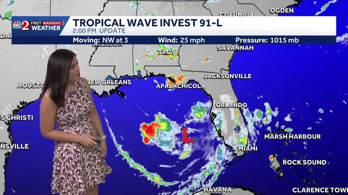 Lower Rain Chances Sunday As Invest 91L Meanders West