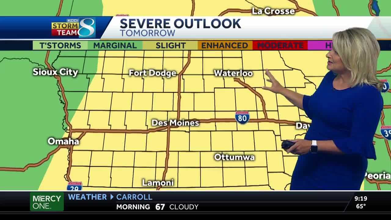Severe outlook puts central Iowa at slight storm risk