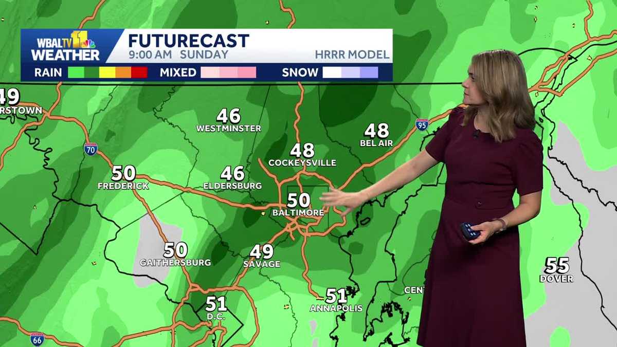 Rain developing Sunday in the Baltimore area
