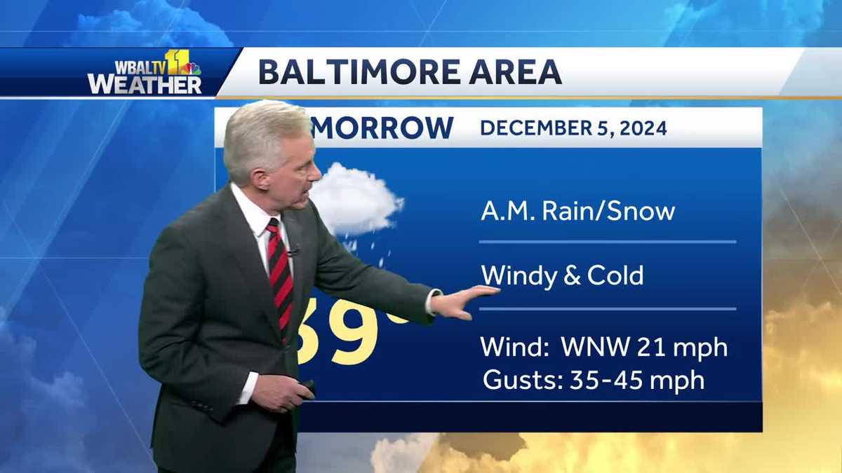 Windy and cold with potential for snow on Thursday