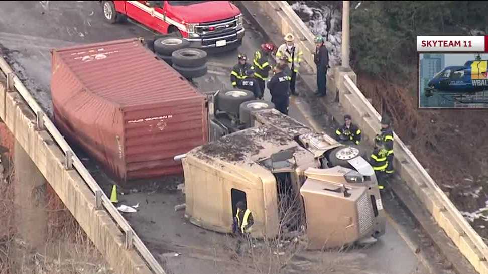 Tractor trailer overturned in south Baltimore