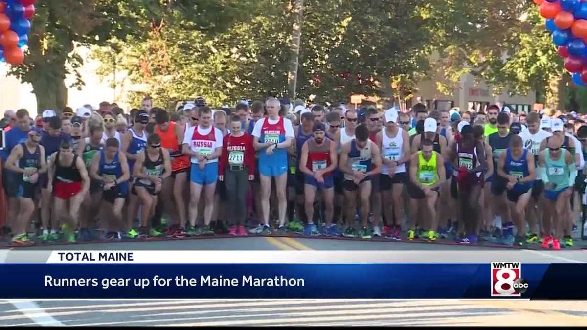 Runners gear up and prepare for the Maine Marathon