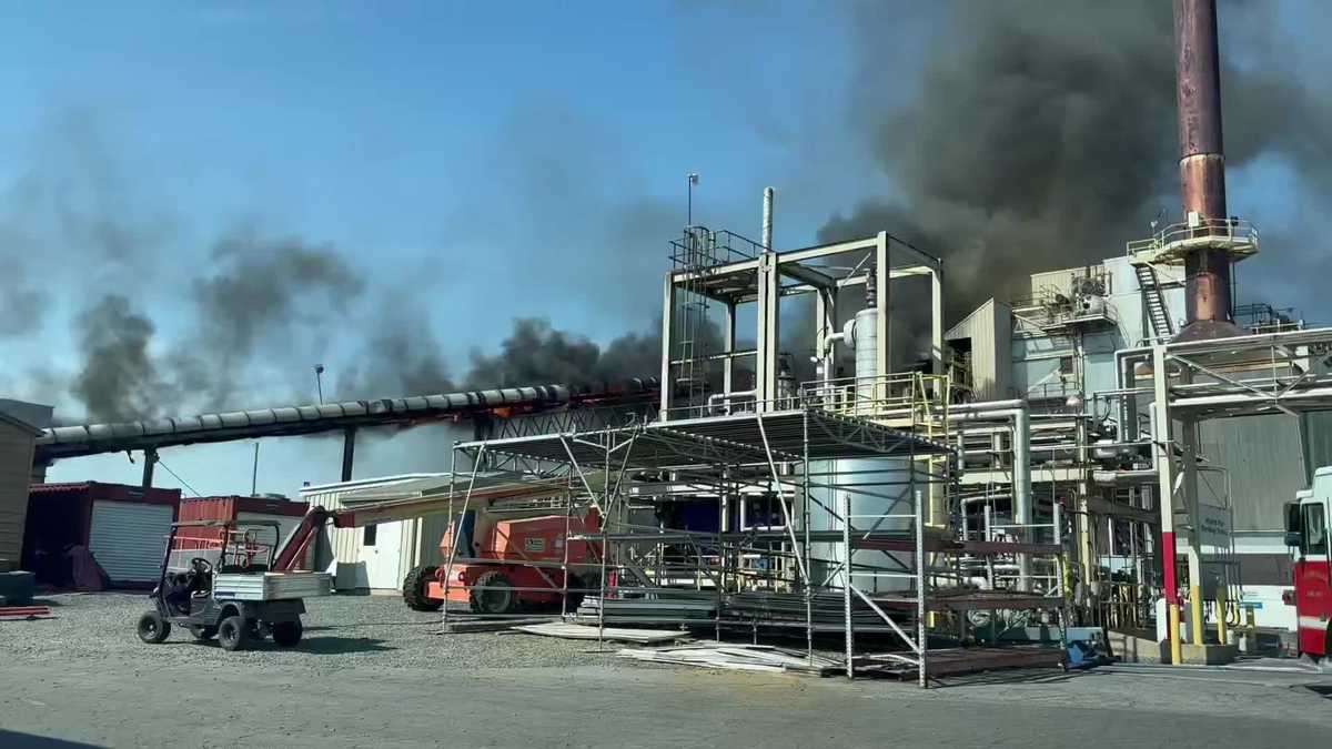 Fire crews extinguish commercial building fire at local plant, Winston