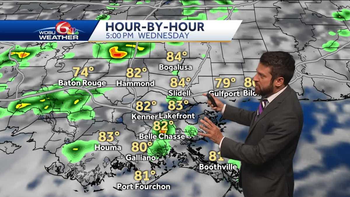 Spotty showers and storms continue Wednesday