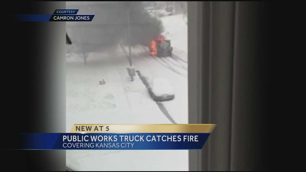 KCMO Public Works truck catches fire