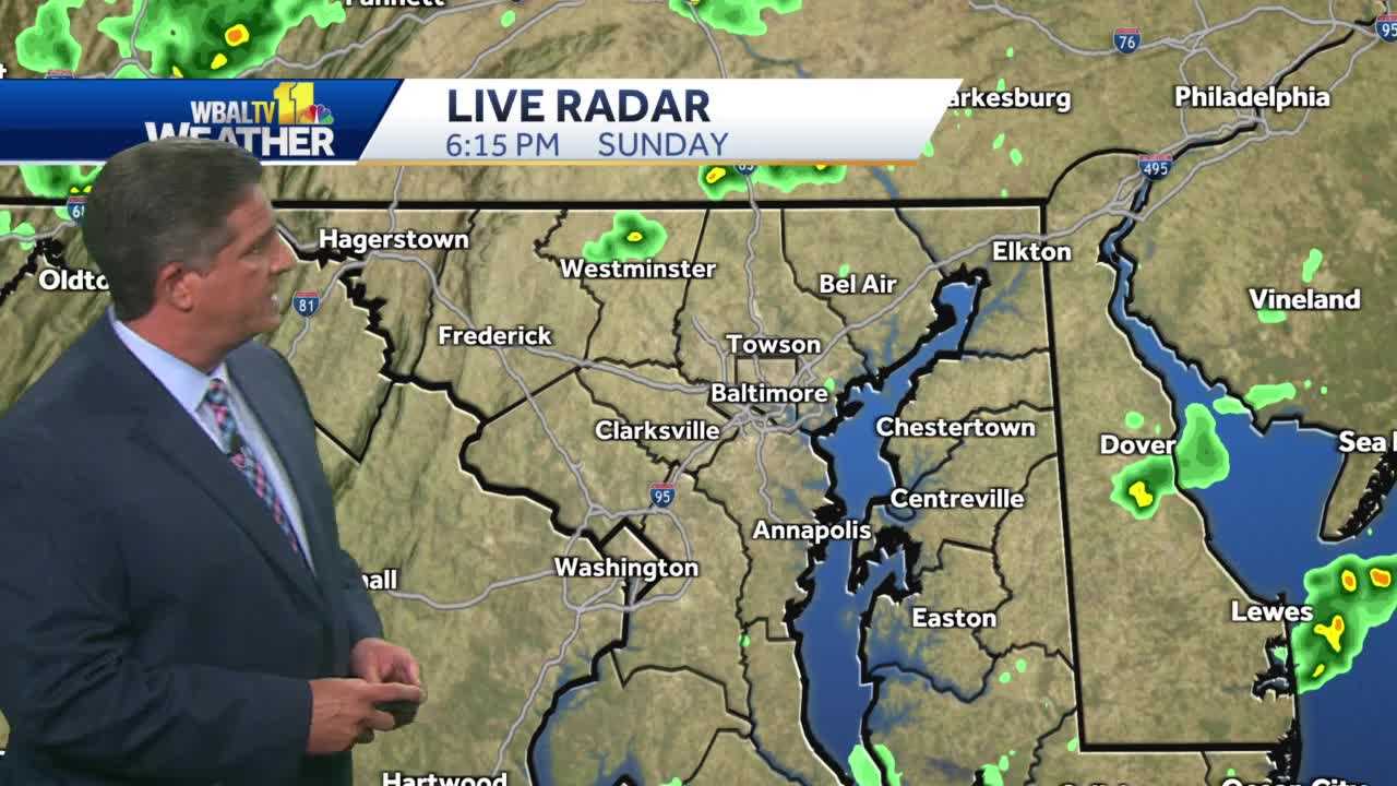 Spotty Showers Through Evening, Sunny Monday Ahead