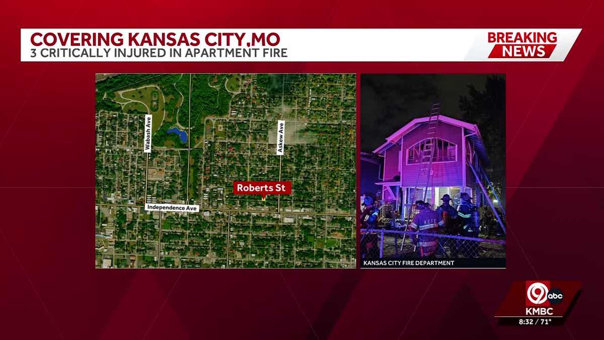 Apartment fire in Northeast Kansas City, MO sends 3 people to hospital
