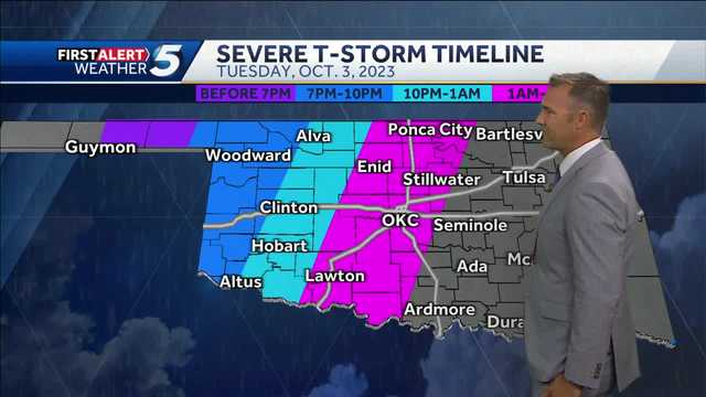 TIMELINE: Oklahoma could see large hail, tornado threat Tuesday - Vimarsana News