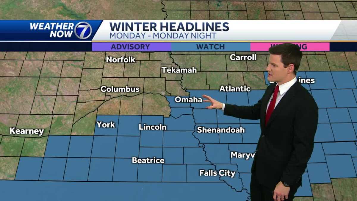 Slick spots possible Sunday morning, potential winter storm Monday