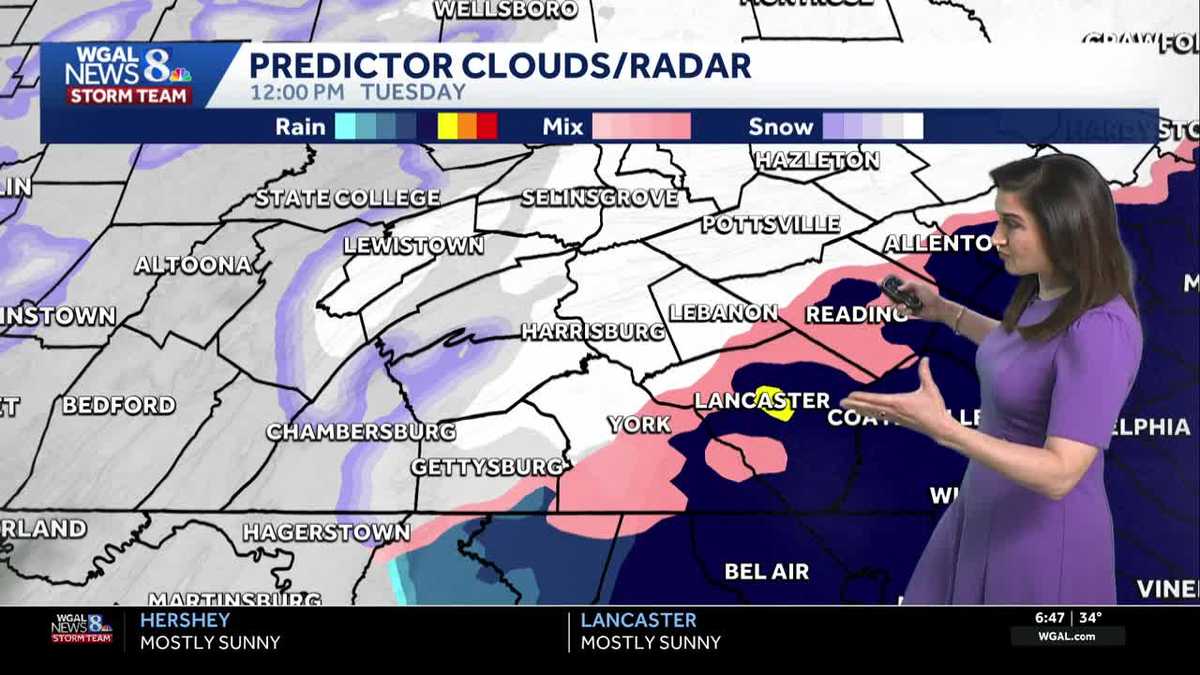 Quiet Monday, snow arrives early Tuesday morning