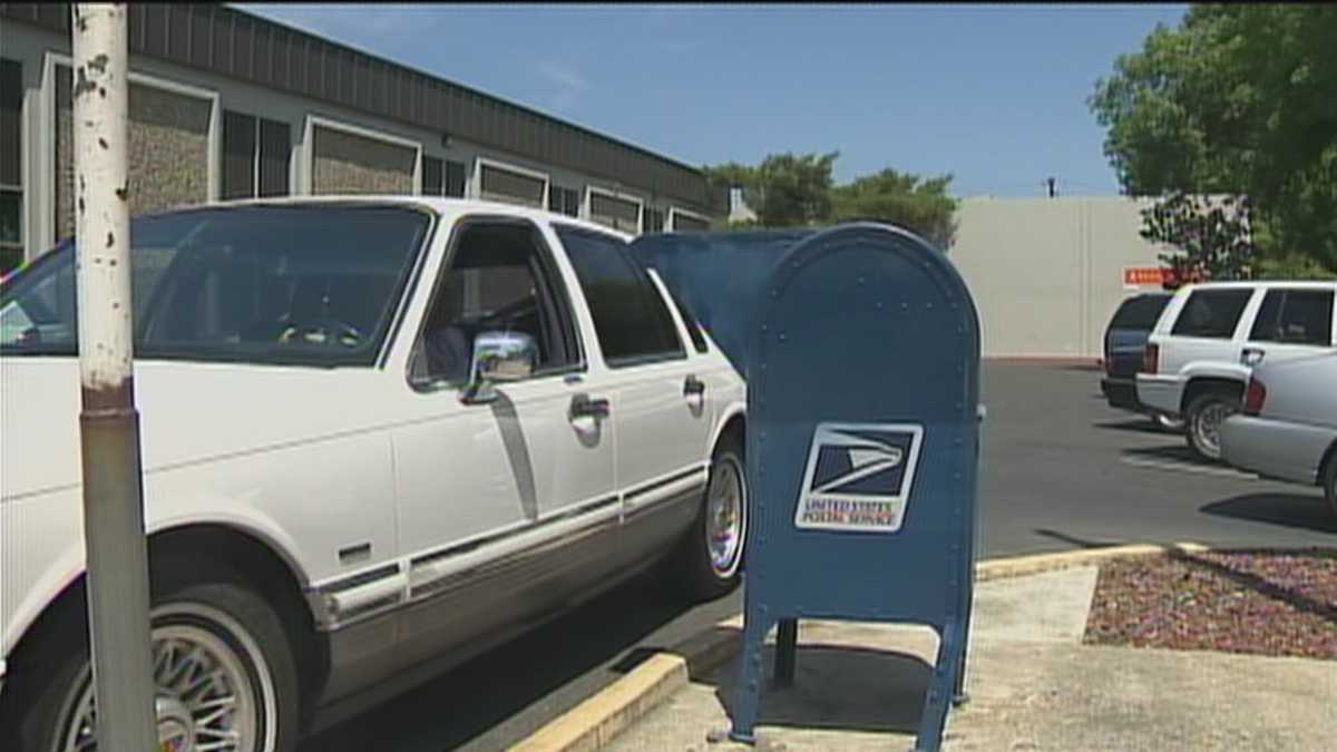 Post office mailbox cut from bolts in Modesto