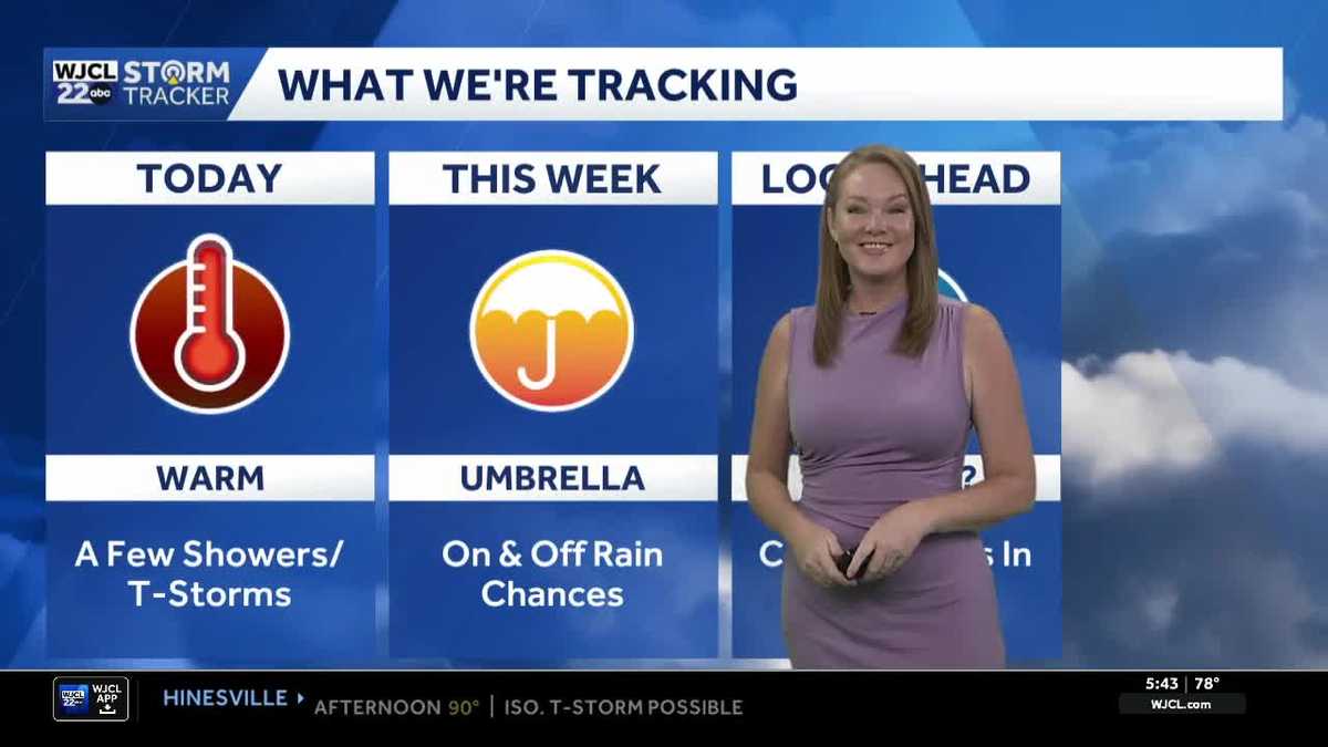 Hot and humid with scattered showers and storms in Savannah