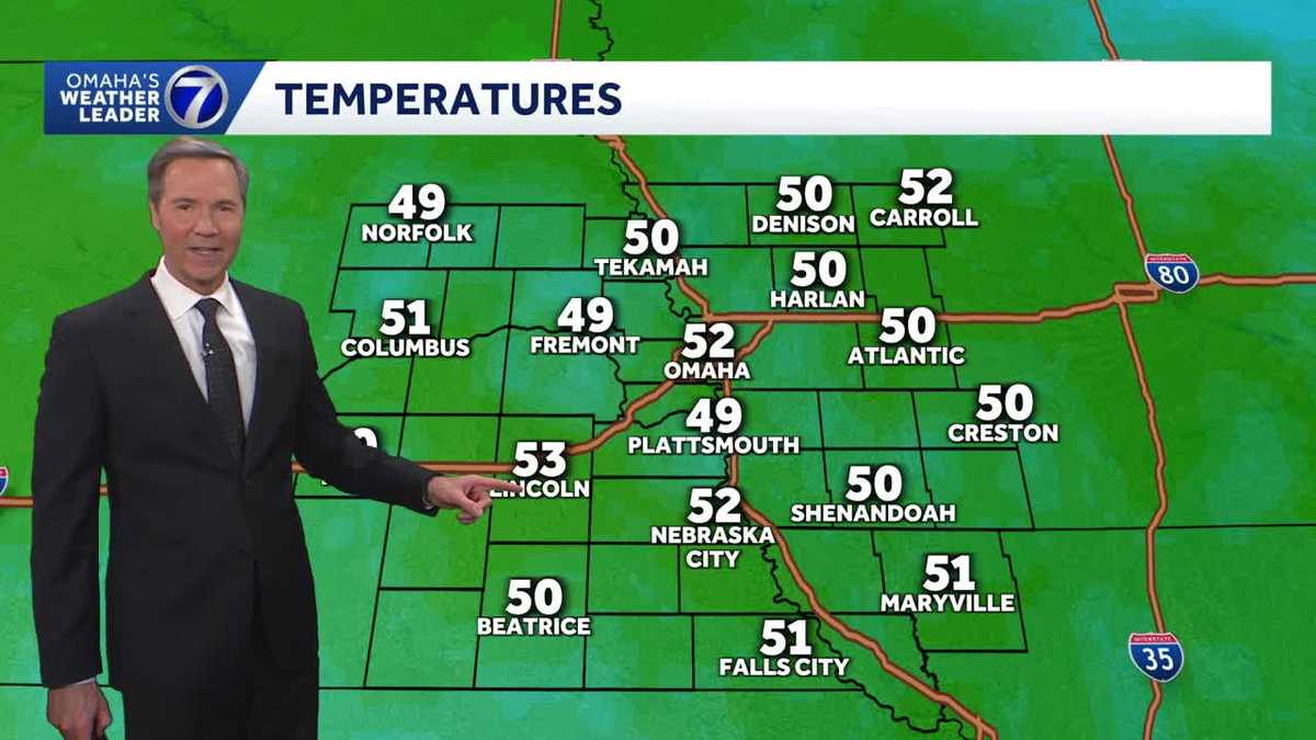 Decent this evening around Omaha with increasing clouds and cool temperatures