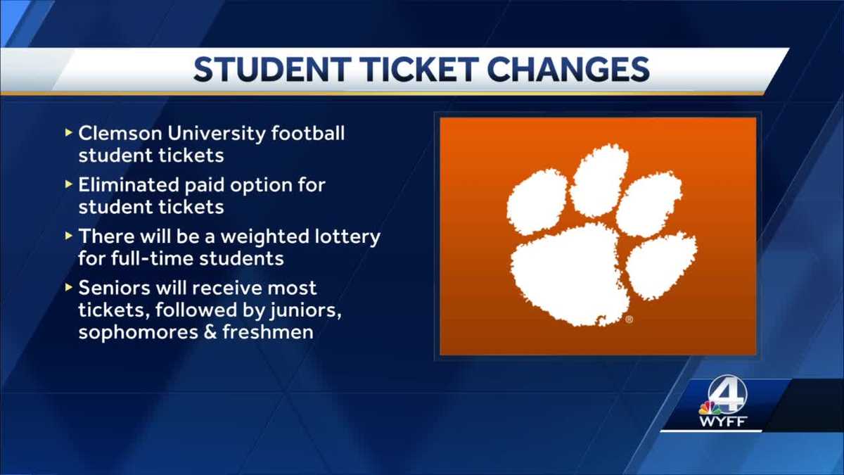 Clemson football student tickets will be free, lottery next week