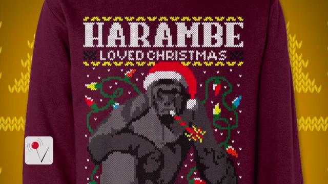 Pull De Noël Harambe - Blanc - Taille 2XL - Gildan - Occasion Très Bon état